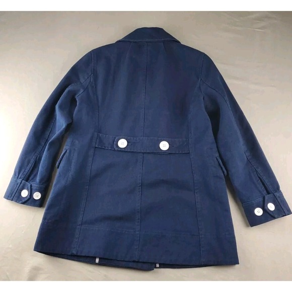 J. Crew Peacoat Womens 4 blue Navy Heavyweight Cotton Twill Double Breasted - Picture 2 of 13